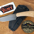Cargar imagen en el visor de la galería, Cuchillo Garcimonte GMT Worker en cachas micarta rag coyote y funda Kydex