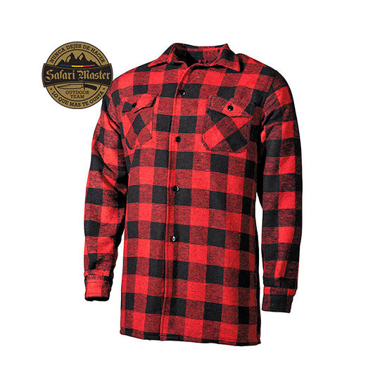 Camisa de leñador a cuadros rojo / negro de algodón XXL - Safari Master Andorra