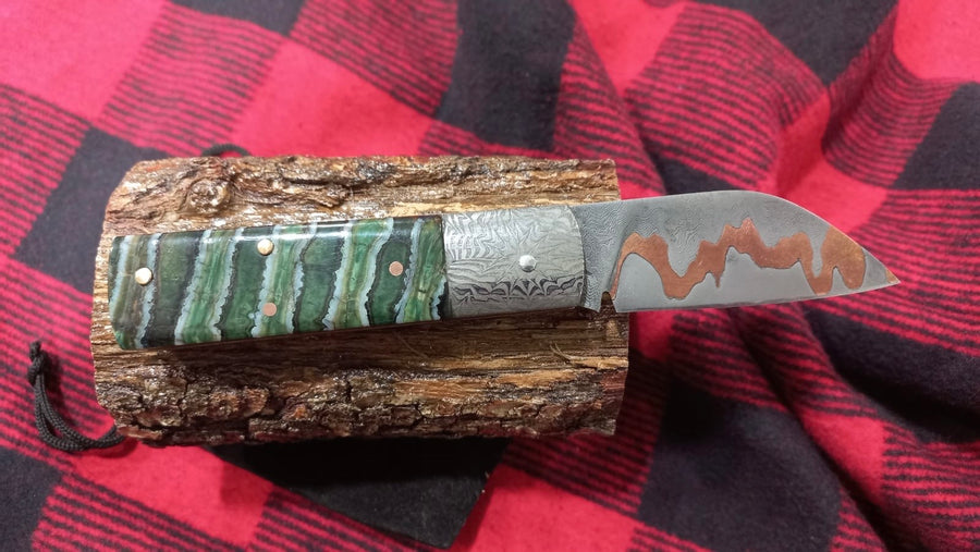 Navaja San Mai Damascus Molar de Mamut J.C. Galea