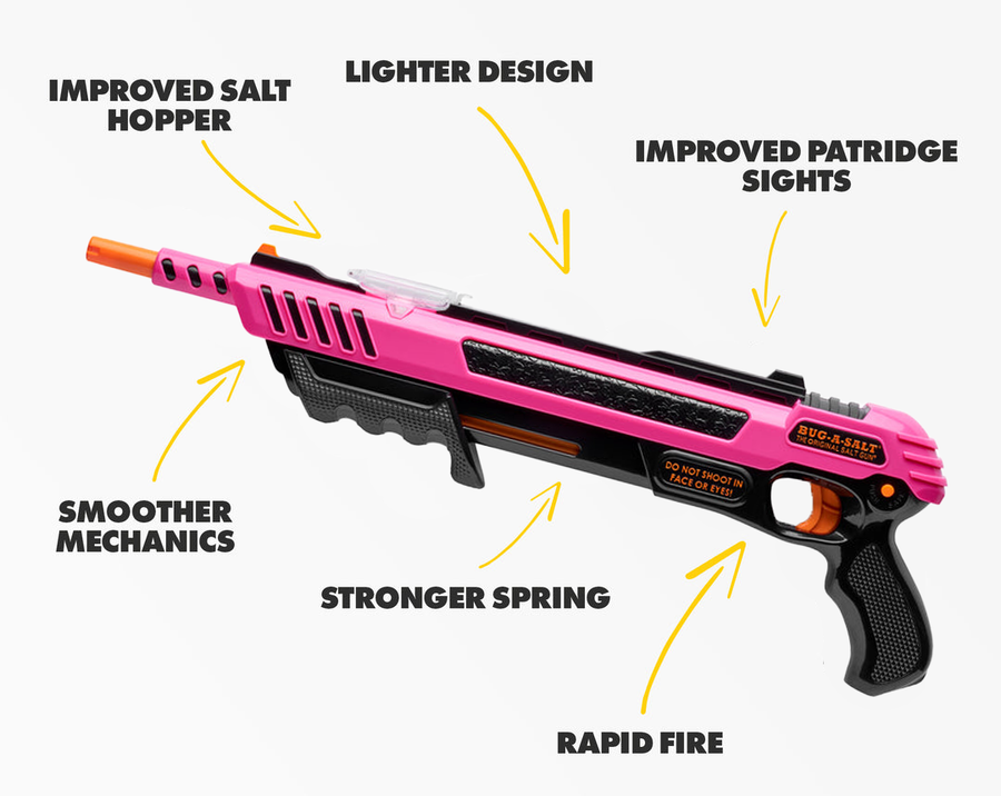 PISTOLA DE SAL PARA MOSQUITOS PINK EDITION 3.0 (BUG-A-SALT)