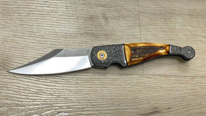 Navaja Gitano Gen 2, edición única, customizada a mano Por Gudy Van Poppel, Stag/Magnacut/ Titanio