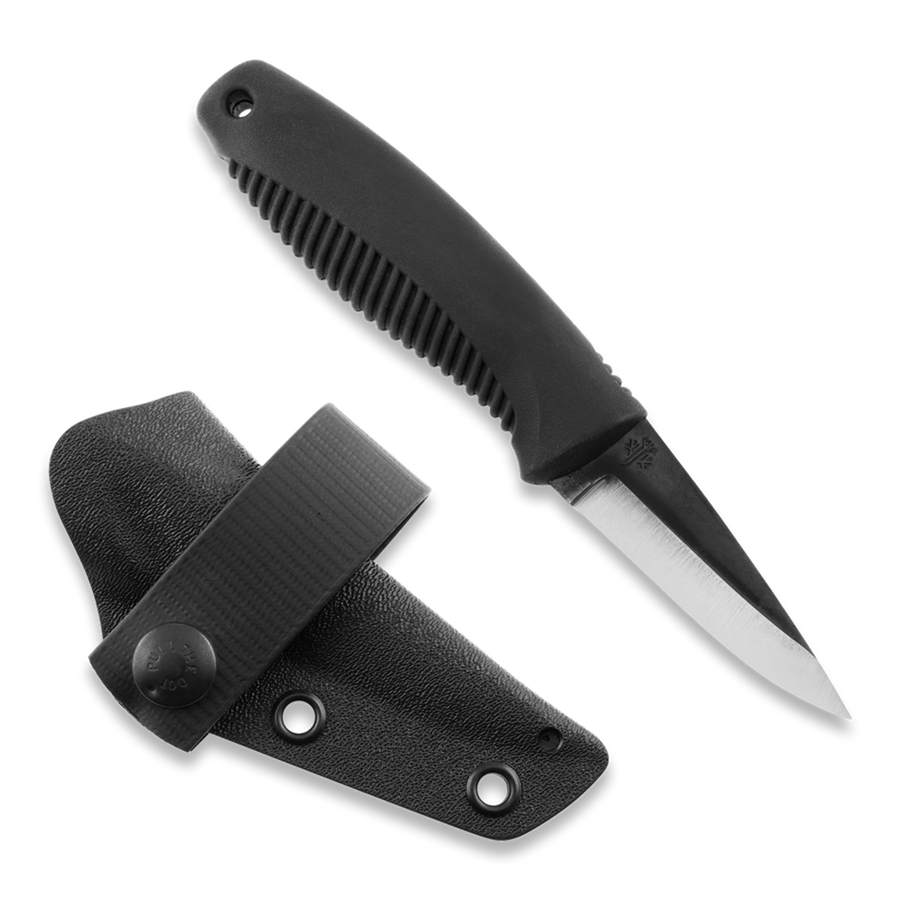🔪 Peltonen M23 Ranger Cub – Cuchillo de Supervivencia Compacto con Mango TPE Negro y Funda Kydex