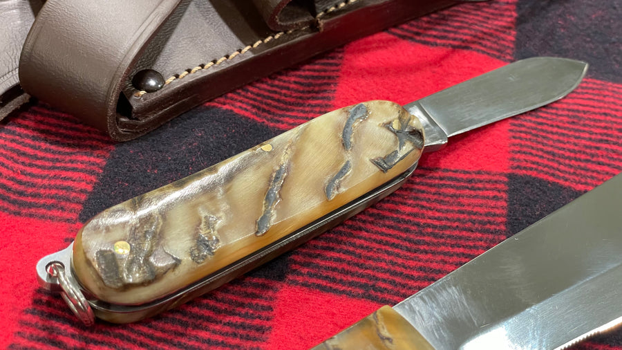 Cuchillo y Navaja Aitor Survival Combo Set Edición limitada n.34/100 en cachas de carnero selección