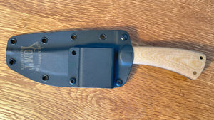 Cuchillo Garcimonte GMT Worker en cachas micarta rag coyote y funda Kydex