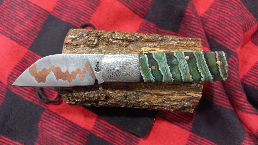 Navaja San Mai Damascus Molar de Mamut J.C. Galea