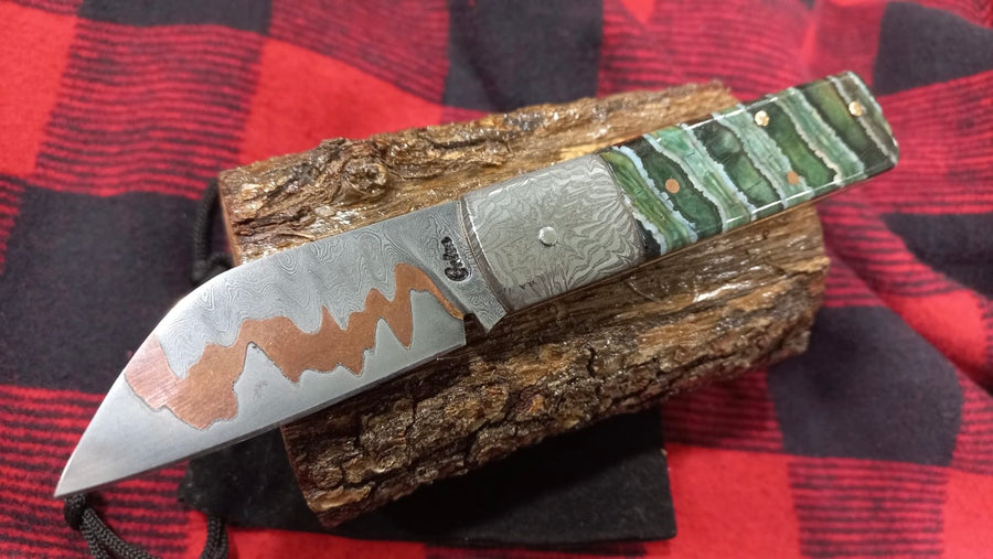 Navaja San Mai Damascus Molar de Mamut J.C. Galea