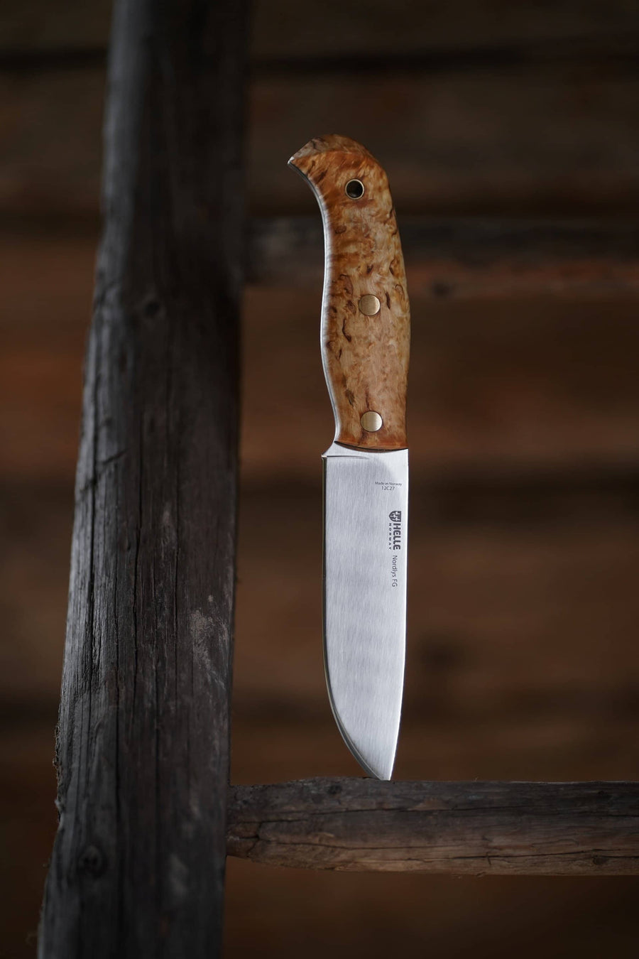 Cuchillo Helle Nordlys FG abedul acero Inox 12C27