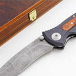 Cargar imagen en el visor de la galería, Navaja Boker Solingen Damascus Homenaje Eurofighter Madera amboina
