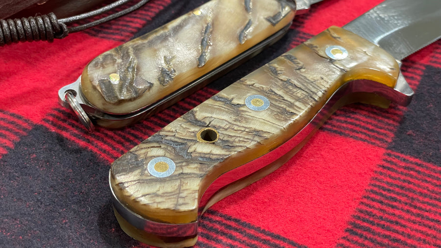 Cuchillo y Navaja Aitor Survival Combo Set Edición limitada n.34/100 en cachas de carnero selección