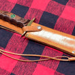 Cargar imagen en el visor de la galería, Cuchillo Muela Bowie antiguo 80’s madera guarda doble
