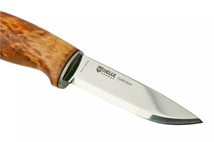 Cuchillo Helle Fjellkniven Abedul rizado y acero Inox