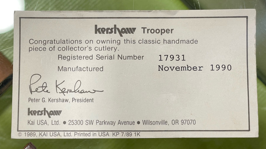 Cuchillo Kershaw Trapper mango madera 90’s