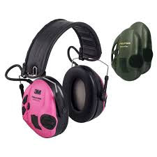 Cascos Peltor 3M sporttac con dos carcasas ( Rosa y verde)