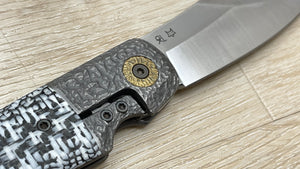 Navaja Gitano Gen 2, edición única, customizada a mano Por Gudy Van Poppel, Fat Carbon/Magnacut/ Titanio