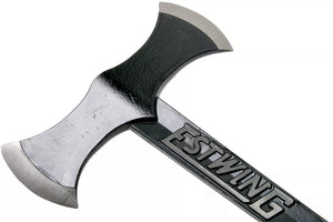 Hacha Estwing Black Eagle Leather Double Bit Mango Cuero