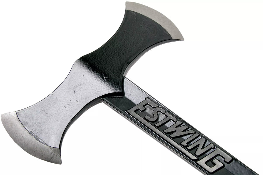 Hacha Estwing Black Eagle Leather Double Bit Mango Cuero