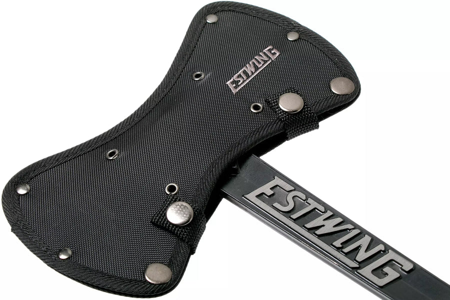 Hacha Estwing Black Eagle Leather Double Bit Mango Cuero