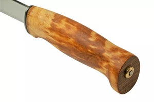 Cuchillo Helle Fjellkniven Abedul rizado y acero Inox