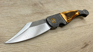 Navaja Gitano Gen 2, edición única, customizada a mano Por Gudy Van Poppel, Stag/Magnacut/ Titanio