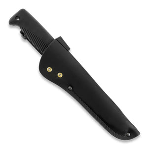 Cuchillo Peltonen Knives M95 Ranger Puukko Mango negro sin revestimiento Funda de cuero negro