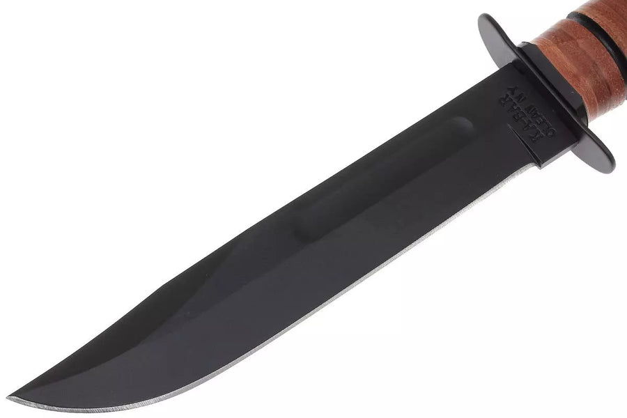 🔪 KA-BAR USMC 1217 borde liso, cuero, estuche de cuero