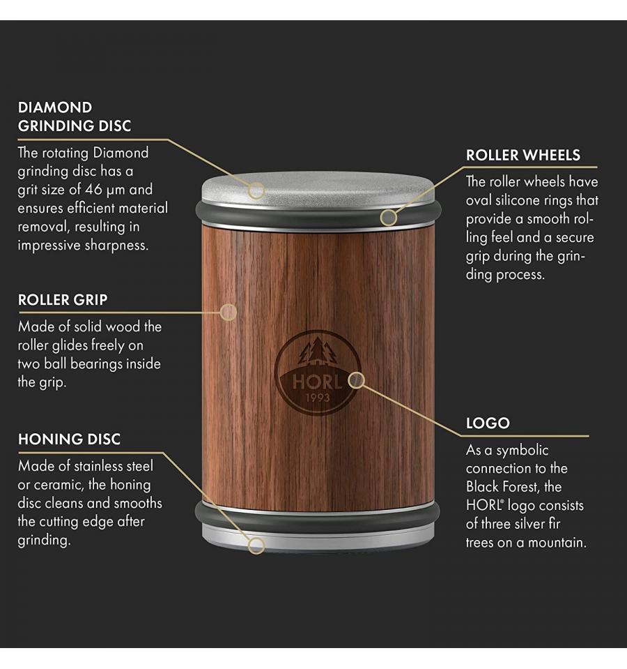 HORL 3 Oak HO3E-SET afilador de cuchillos, madera de Nogal