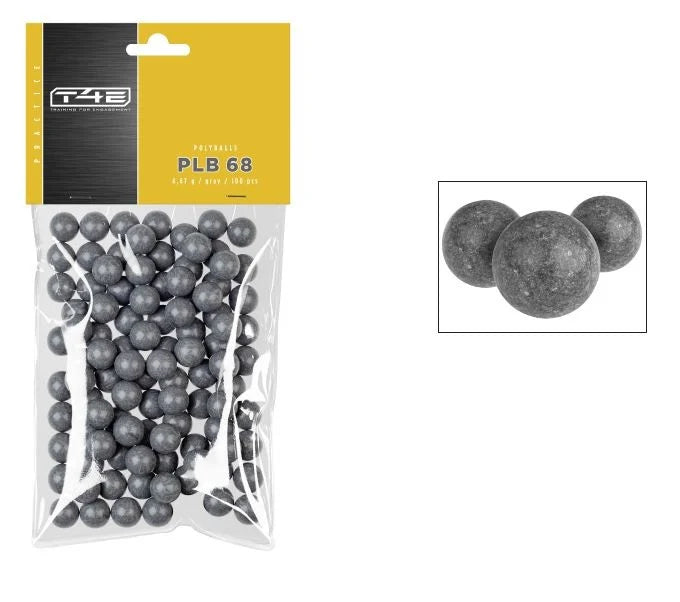 Bolas de goma defensa personal para revolver y escopeta cal.68 (100 piezas) Color Negro