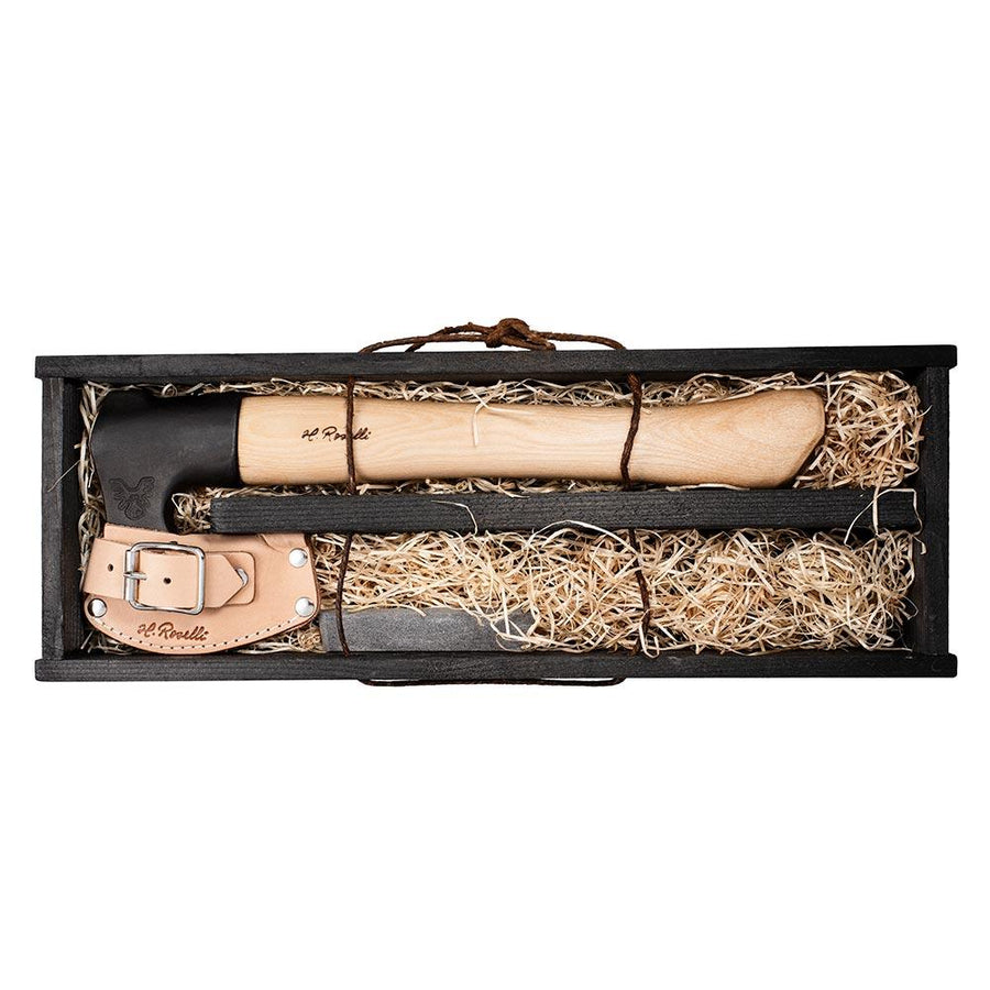 Hacha H.ROSELLI (FINLAND) mango corto, edición en caja de regalo