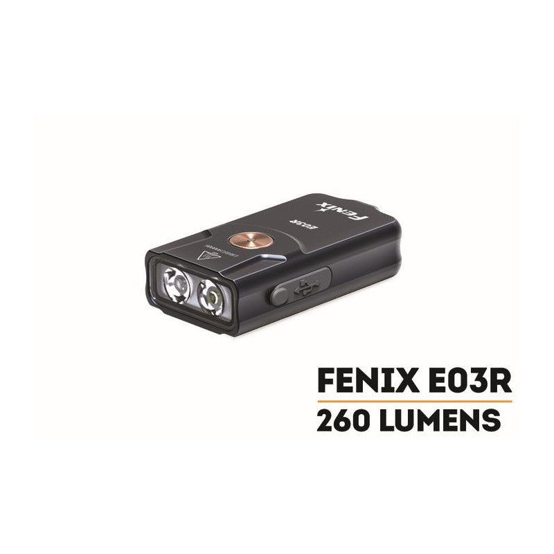 Linterna llavero recargable Fénix E03R, 260 lumen