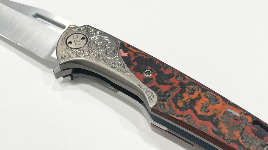Navaja grabada semicustom de Miguel Barbudo Fat Carbon