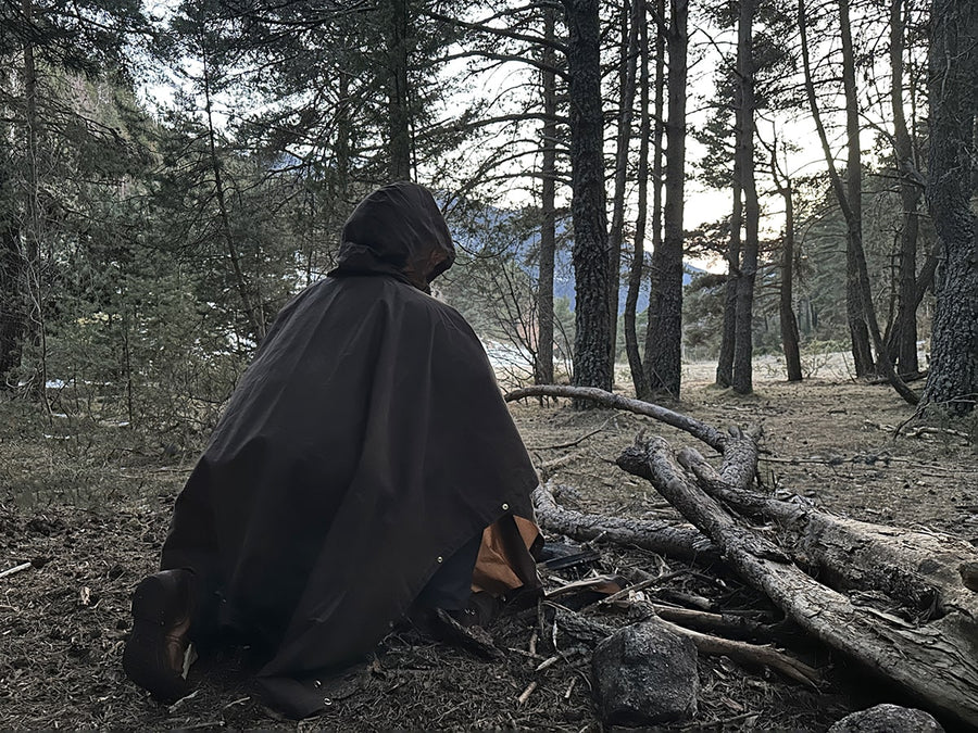 Poncho Shelter acabado Oilskin - Bushcraft