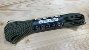 Tactical Cord 3/32in x 100ft - Olive